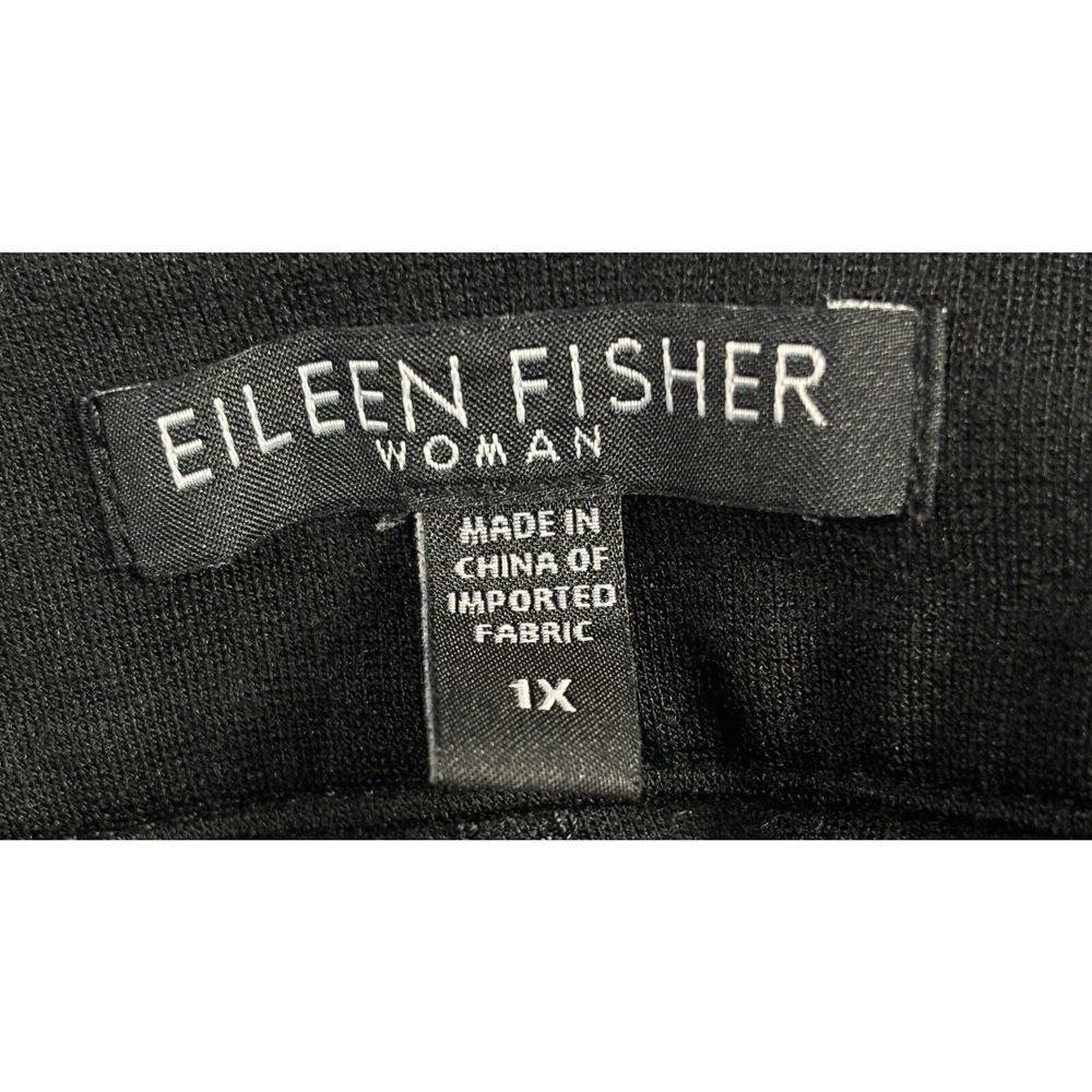 Eileen Fisher Capri Pants Size 1X Black Ankle Length Zipper Bottom Classic - Picture 6 of 11